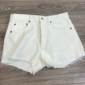 Agolde White Jean Shorts